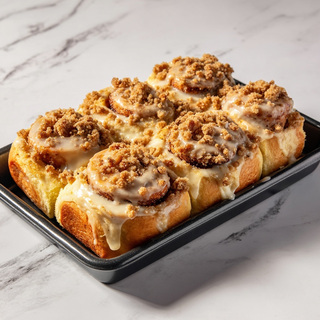 Peach Cobbler Cinnamon Rolls Recipe - Recipe Image