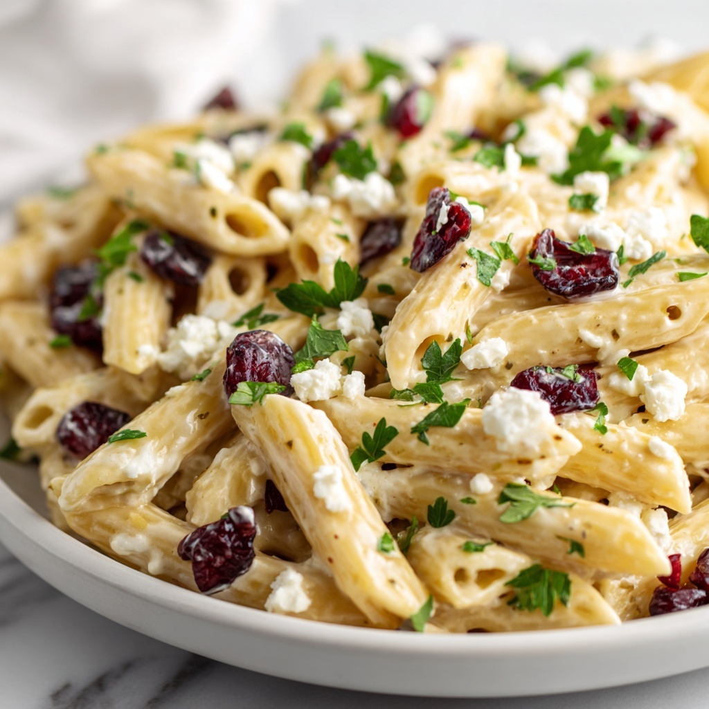 Feta & Cranberry Penne Salad with Orange Vinaigrette Recipe - Recipe Image