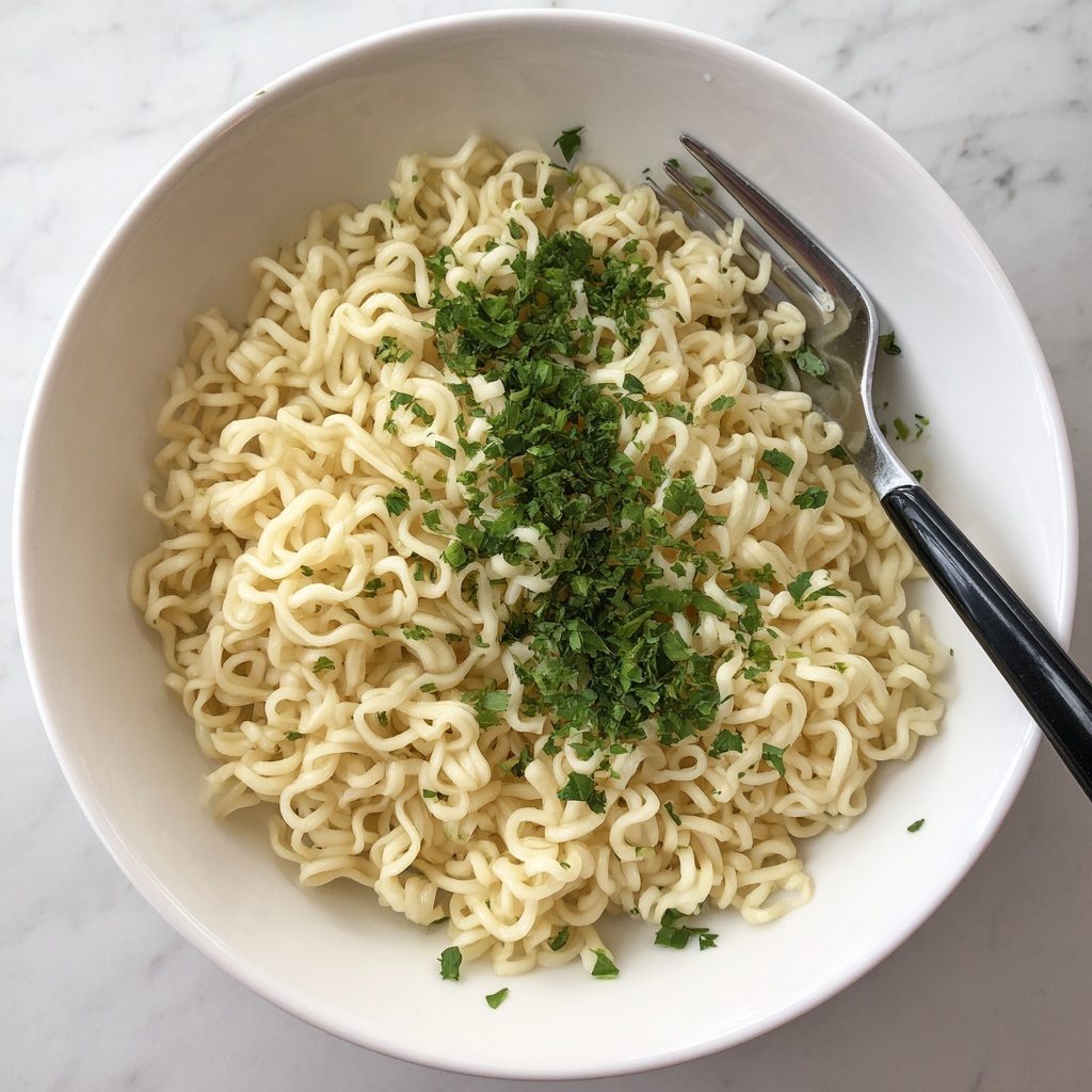 Garlic Butter Ramen Noodles Recipe - Recipe Image