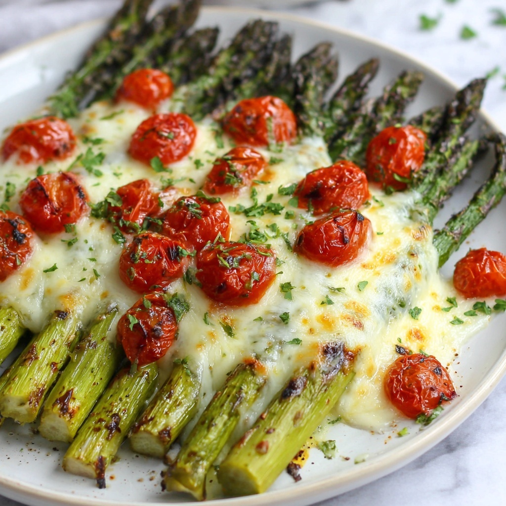 Parmesan Roasted Asparagus with Tomatoes & Balsamic Recipe - Recipe Image