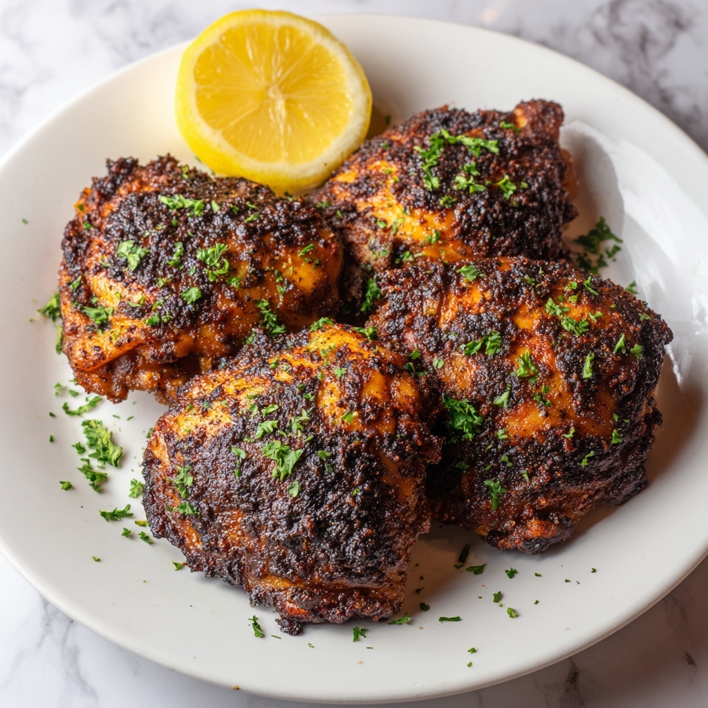 Crispy Air Fryer Chicken Thighs with Lemon and Herbs Recipe - Recipe Image