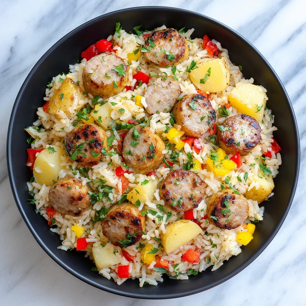 Summer Sausage Skillet with Andouille, Corn, and Fresh Basil-Cilantro Crema Recipe - Recipe Image