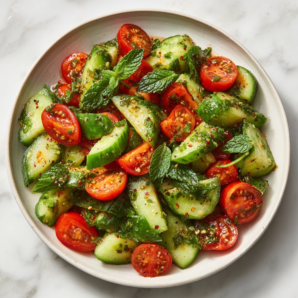 Refreshing Greek Cucumber and Tomato Salad Recipe - Recipe Image