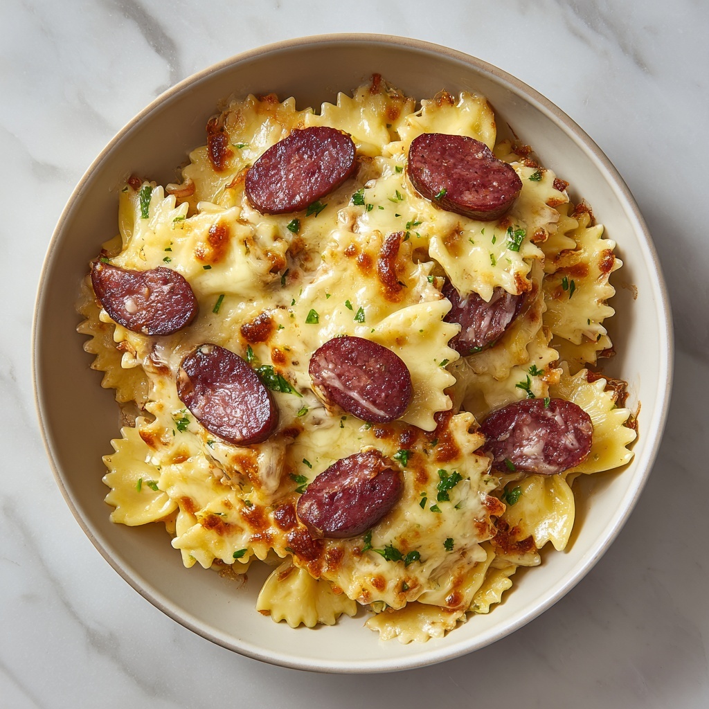 Kielbasa Sausage Cheesy Potato Casserole Recipe - Recipe Image