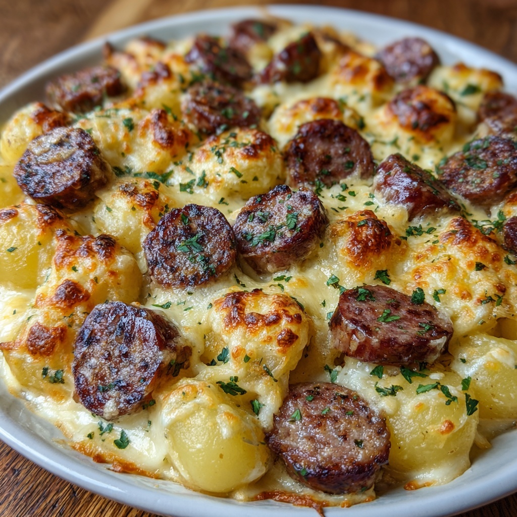 Cheesy Ranch Potatoes and Smoked Sausage Recipe - Recipe Image