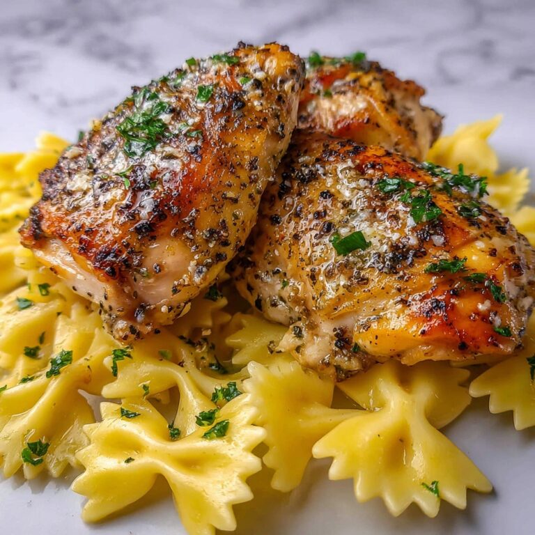 Lemon Garlic Chicken with Parmesan Bowtie Pasta Recipe