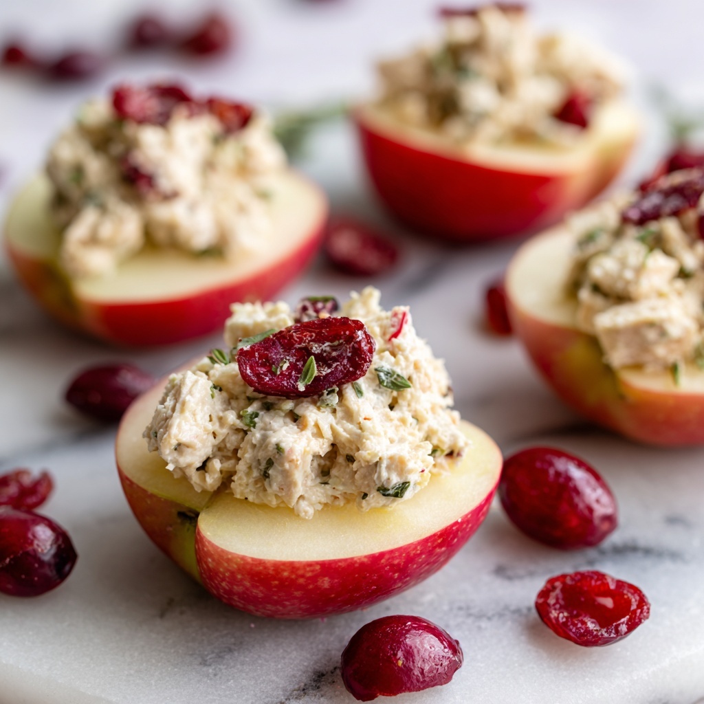 Cranberry Tuna Salad on Apple Slices Recipe - Recipe Image