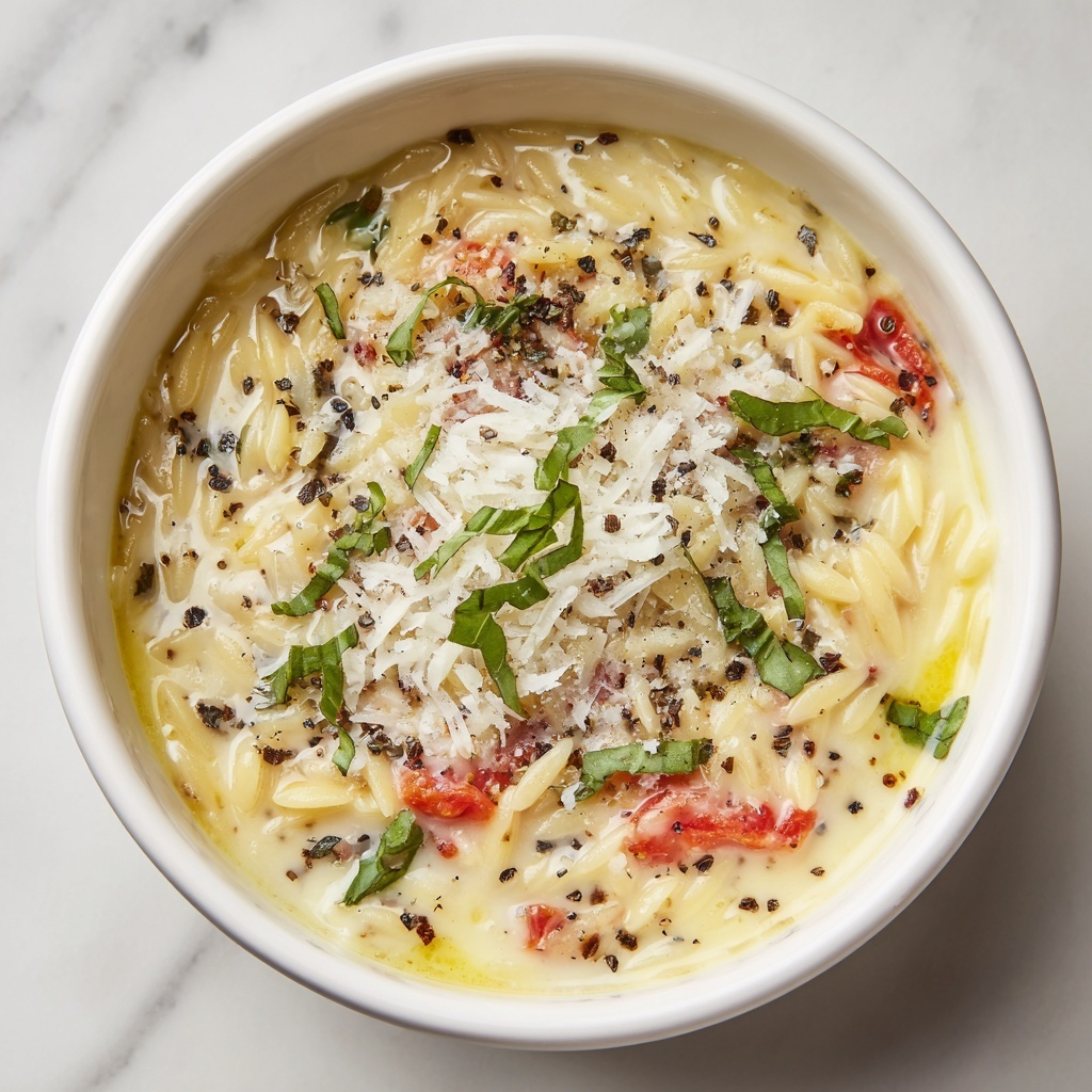 Creamy Garlic Parmesan Orzo Recipe - Recipe Image