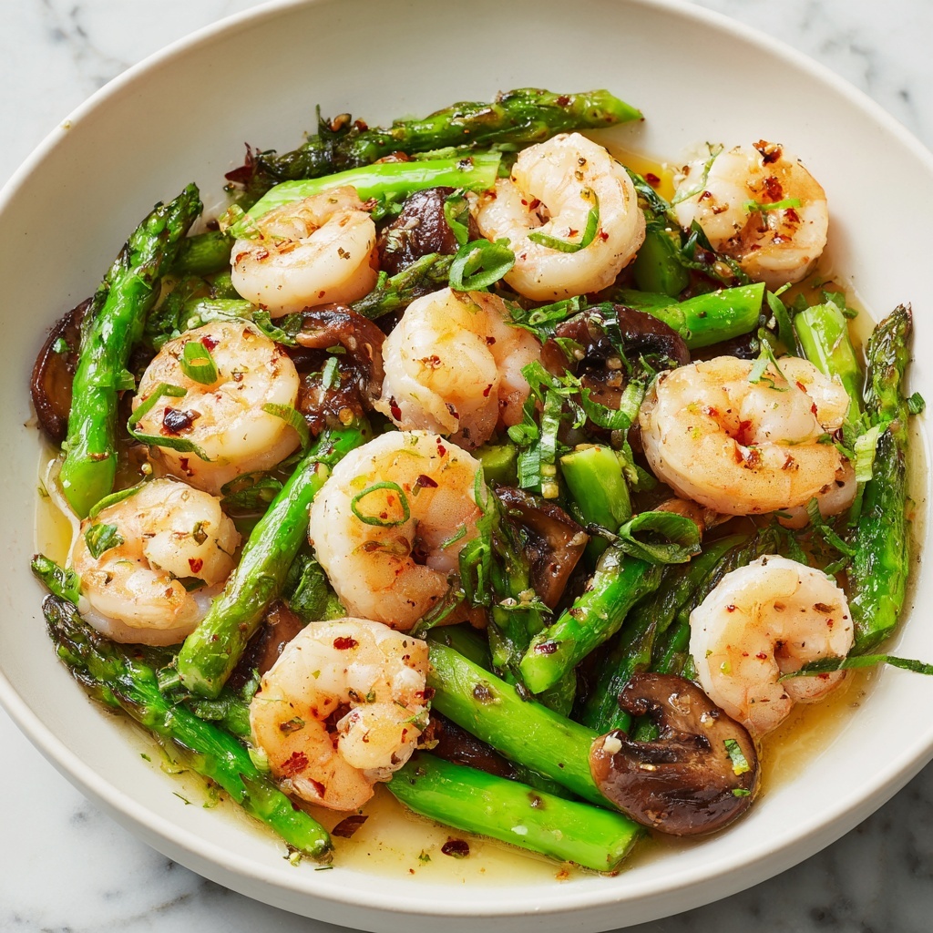 Shrimp and Asparagus Stir-Fry with Mushrooms Recipe - Recipe Image