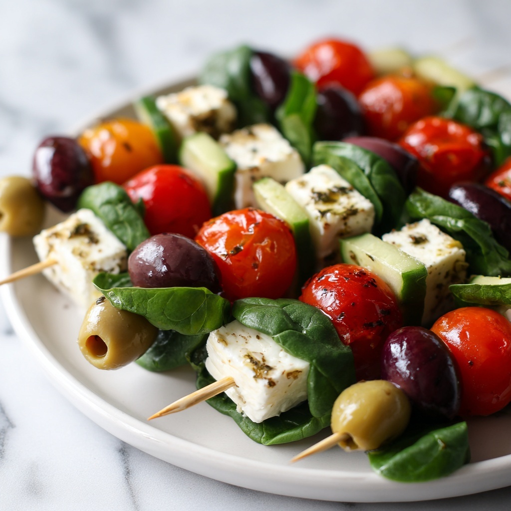 Greek Salad Skewers with Olives and Feta Recipe - Recipe Image