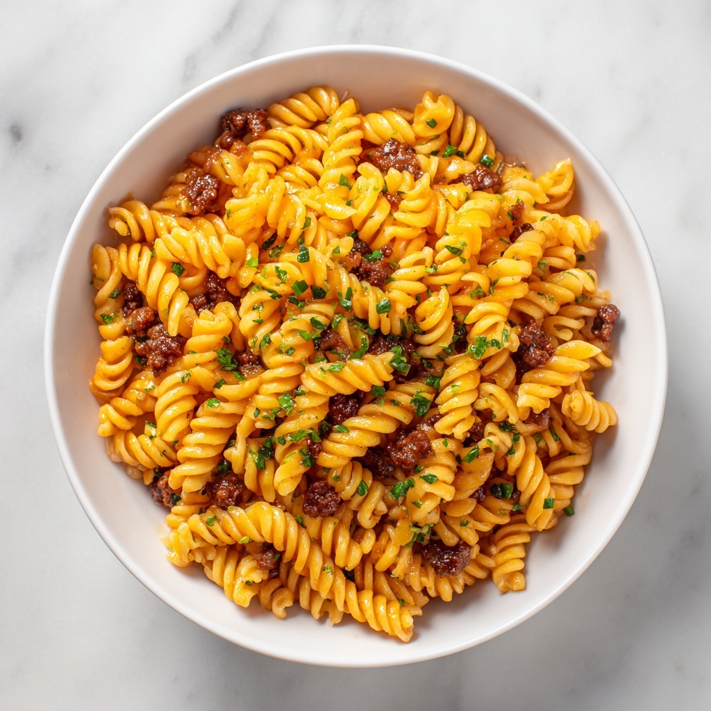 Beef and Rotini in Garlic Parmesan Sauce Recipe - Recipe Image