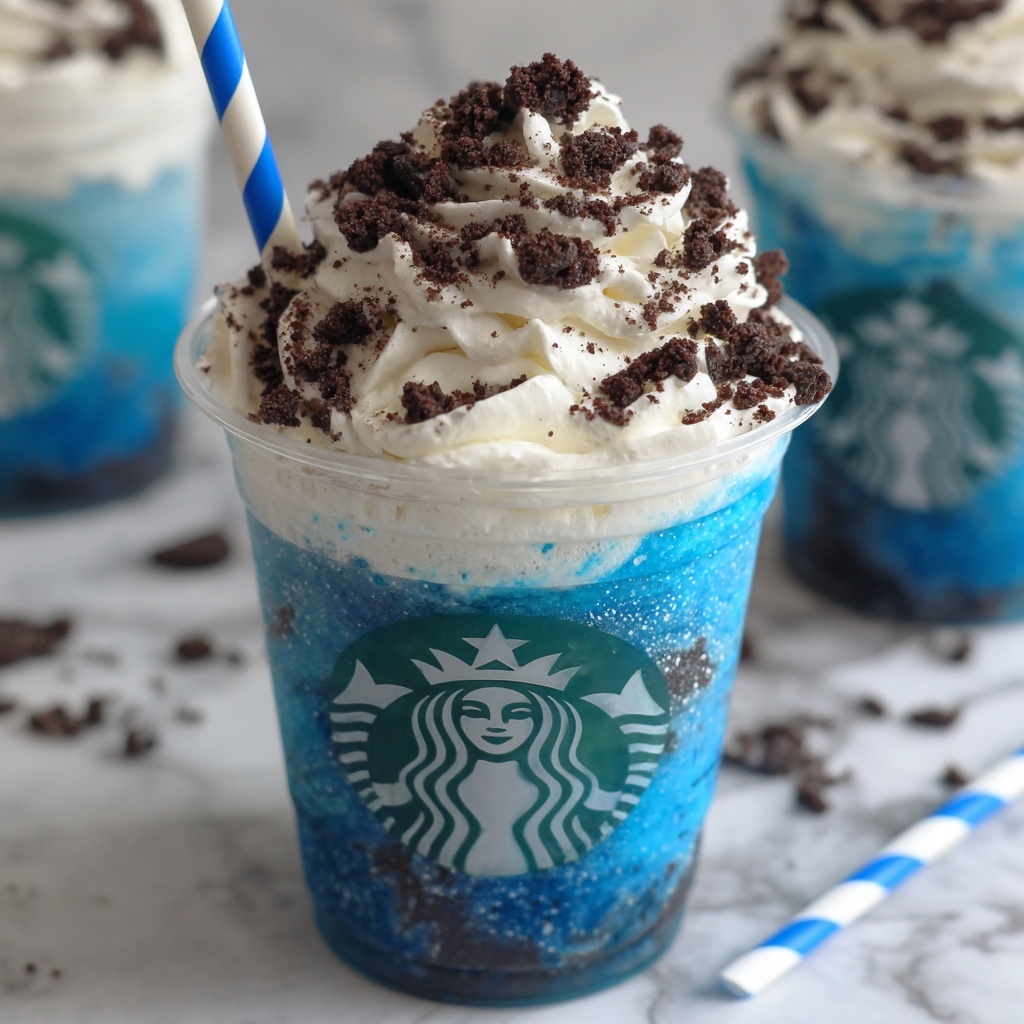 Blue Cookies & Cream Dip Frappuccinos Recipe - Recipe Image