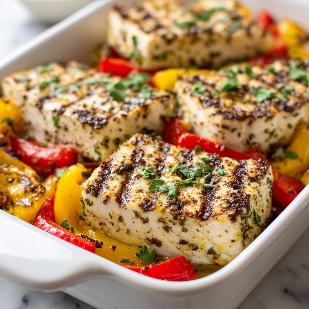 Herb Baked Fish with Rainbow Bell Peppers Recipe - Recipe Image