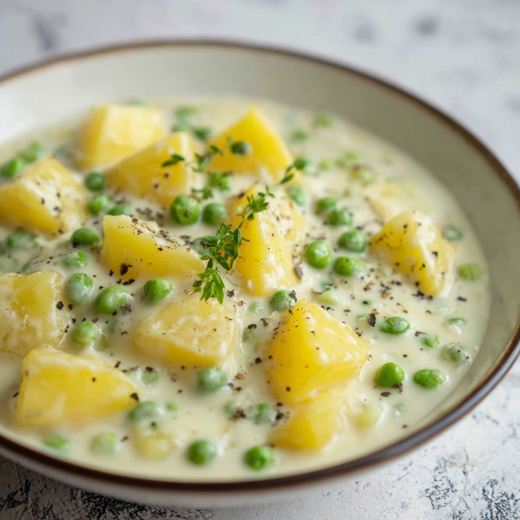 Creamed Potatoes and Peas Recipe - Recipe Image