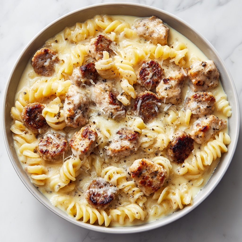 One-Pot Smoky Cheddar Ranch Chicken and Sausage Pasta Recipe - Recipe Image