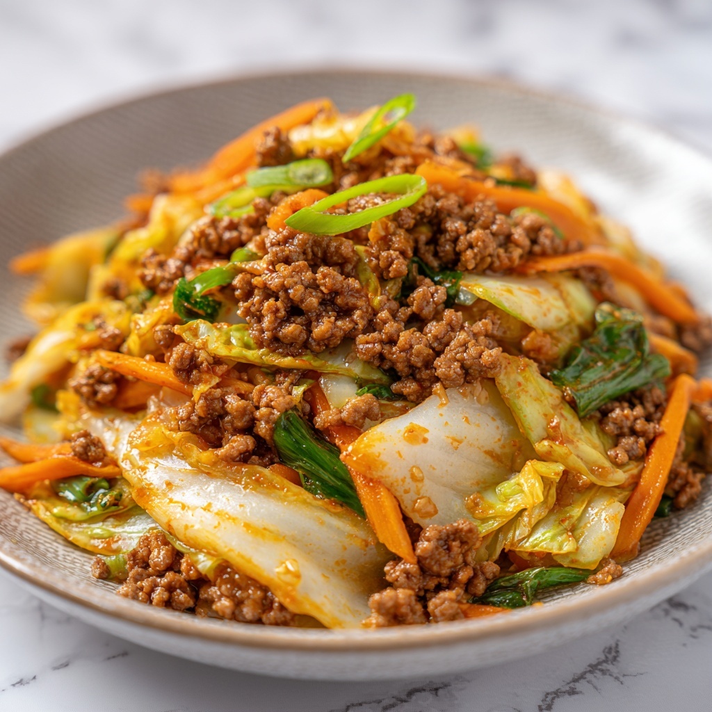 Chinese Ground Beef and Cabbage Stir Fry Recipe - Recipe Image