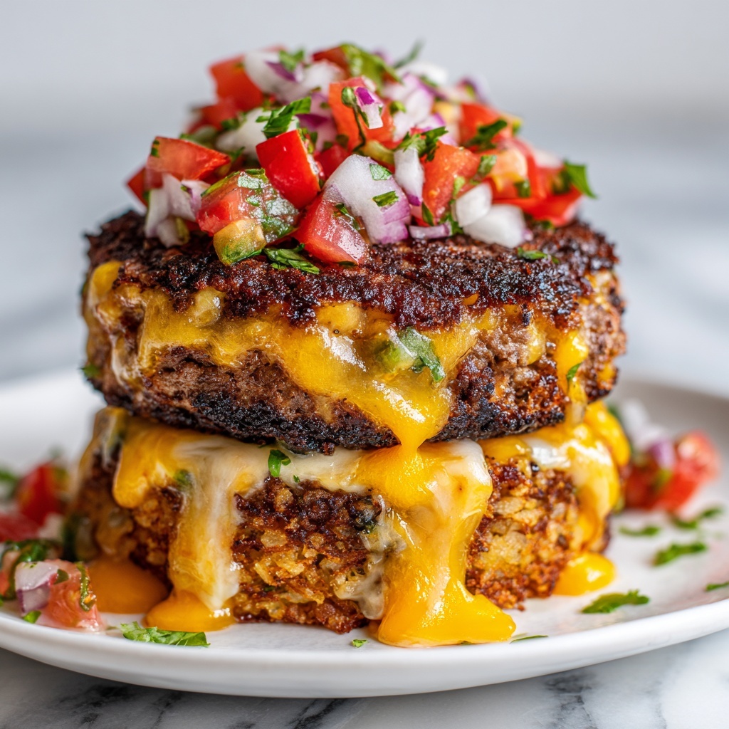 Cheeseburger Stuffed Tater Tot Cones with Colossal Cheese Volcano Recipe - Recipe Image