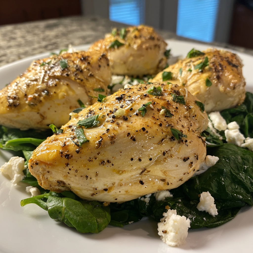 Easy Chicken Breast with Feta and Spinach Recipe - Recipe Image