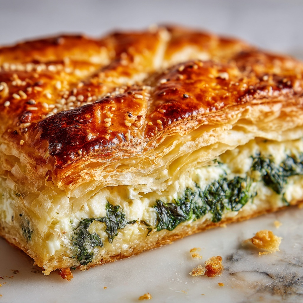 Spinach and Feta Puff Pastry Pie Recipe - Recipe Image