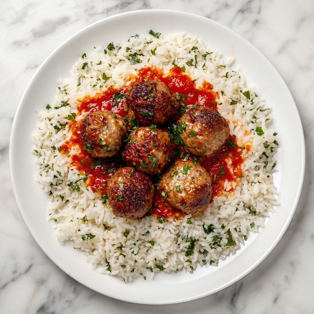 Meatballs With Tomato Sauce and Rice: A Delicious Treat! Recipe - Recipe Image