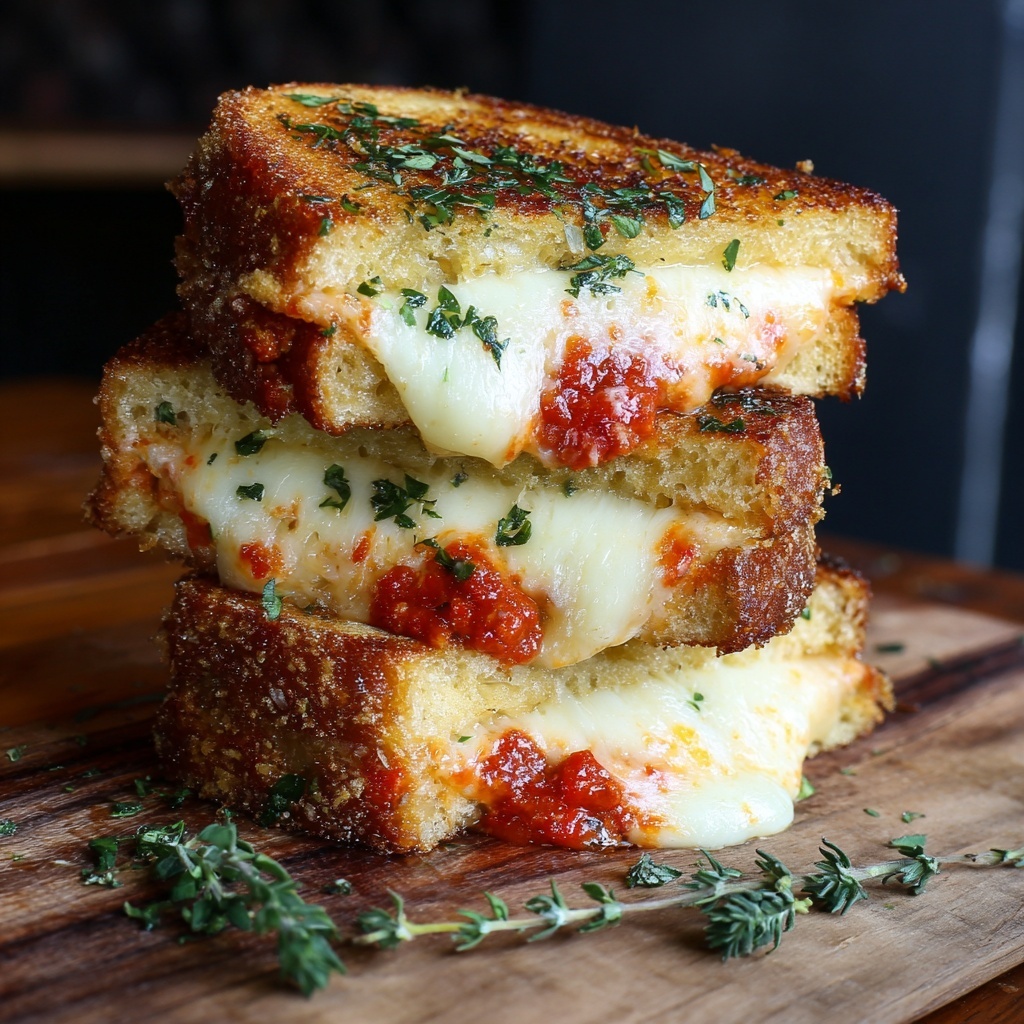 Lazy Chicken Parmesan Grilled Cheese – A Cheesy, Crispy Delight Recipe - Recipe Image
