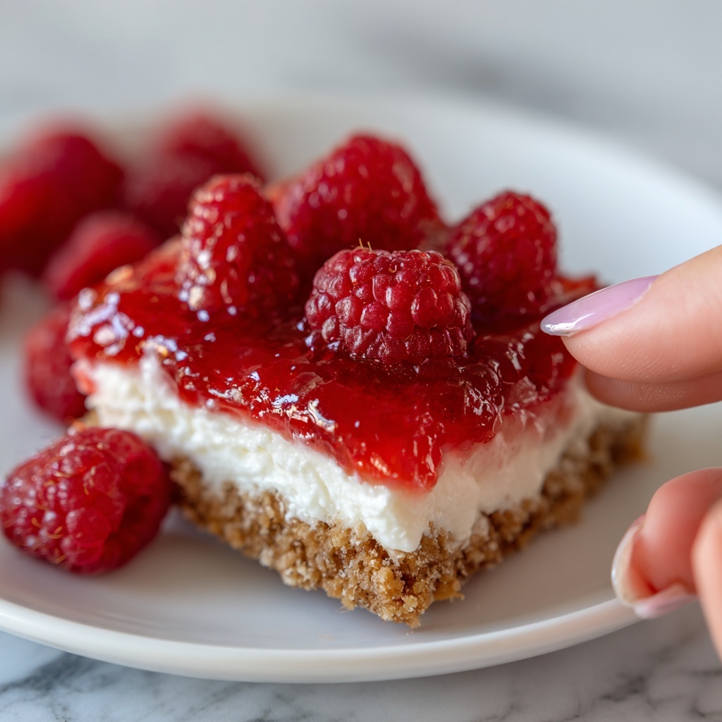 No-Bake Raspberry Cheesecake Bars Recipe - Recipe Image