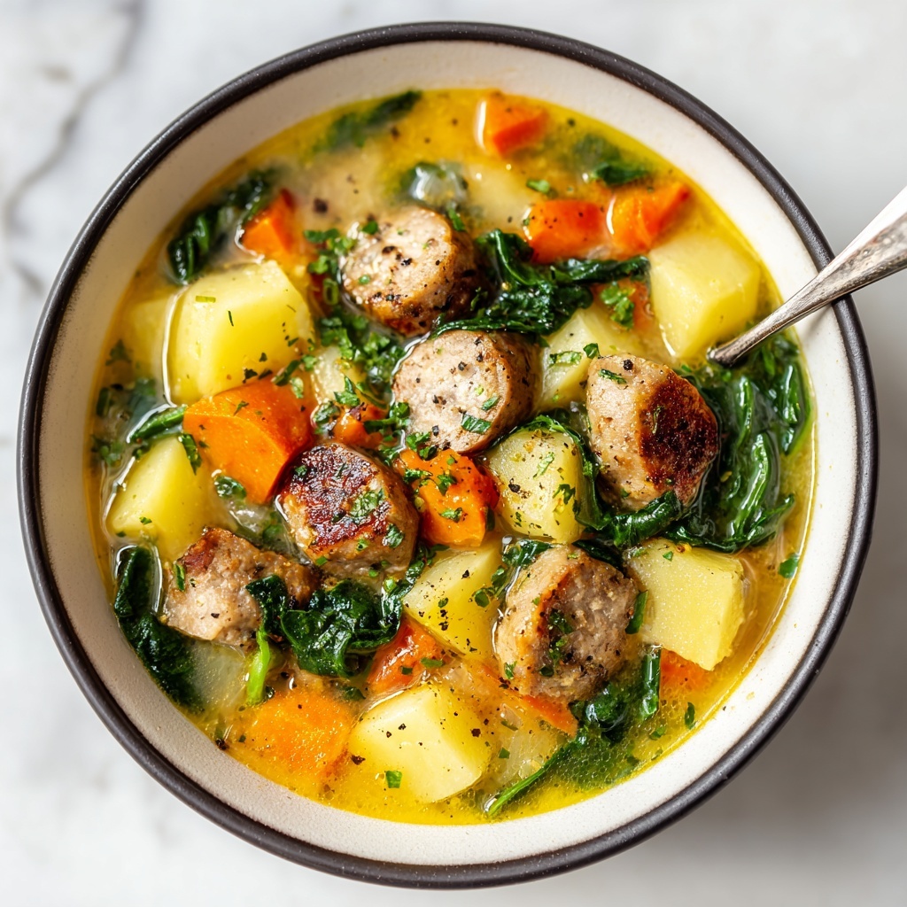 Italian Sausage Potato Soup with Carrots & Spinach Recipe - Recipe Image