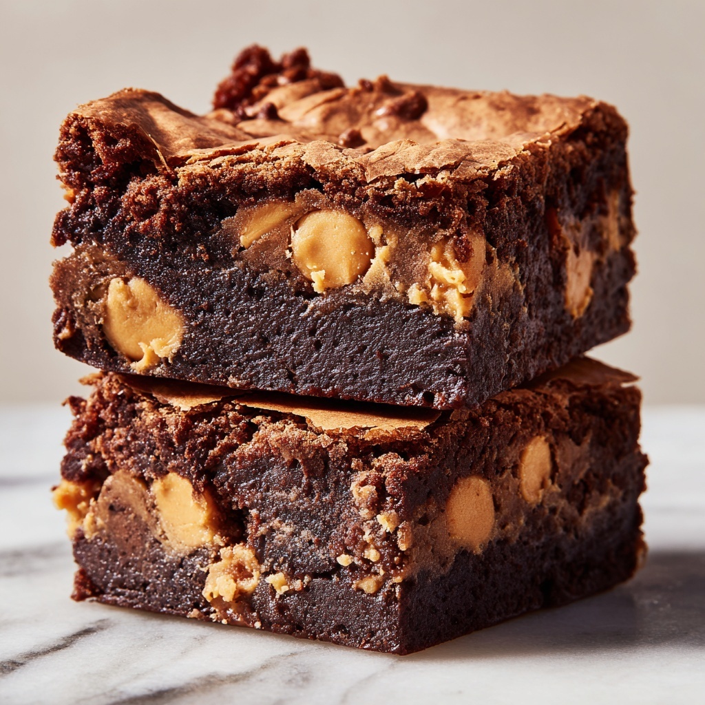 Fudgy Peanut Butter Brownies Recipe - Recipe Image