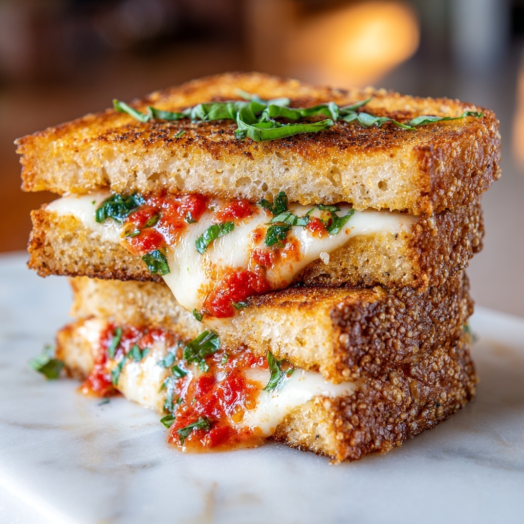 Lazy Chicken Parmesan Grilled Cheese Recipe - Recipe Image
