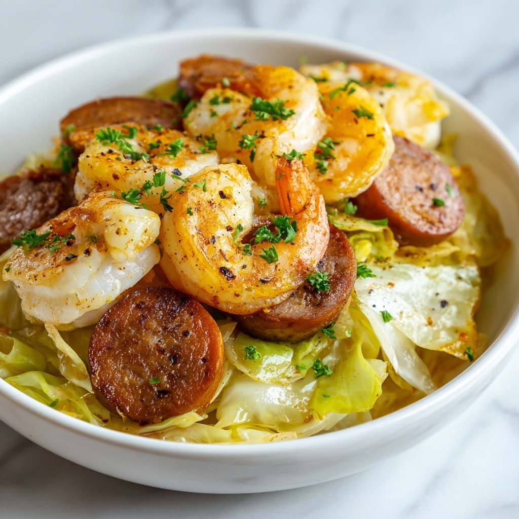 Fried Cabbage with Shrimp & Sausage Recipe - Recipe Image