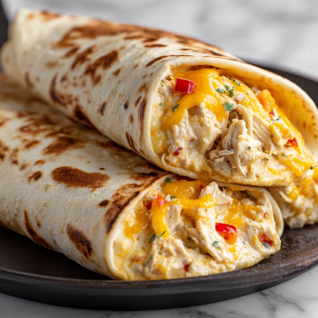 Cheesy Garlic Chicken Wraps Recipe - Recipe Image