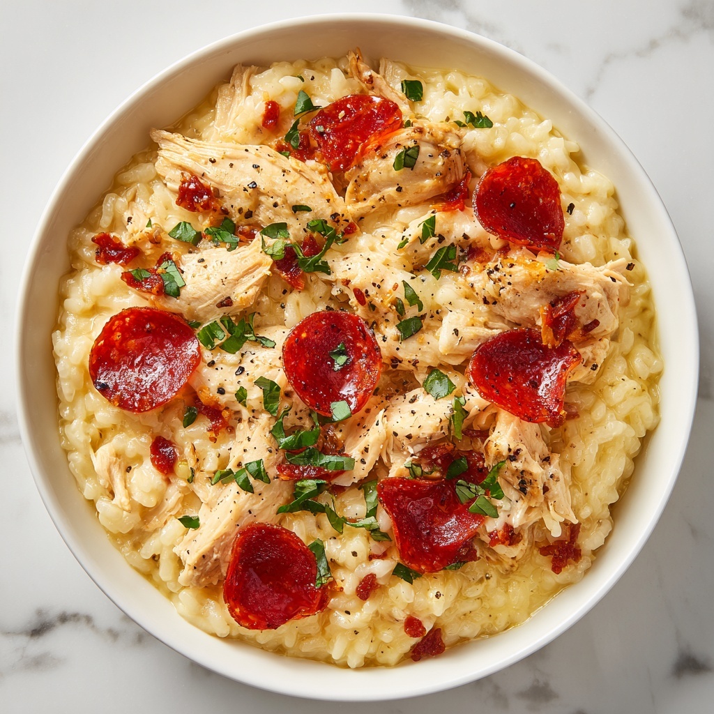 One Pot Chicken Risoni with Crispy Salami Recipe - Recipe Image