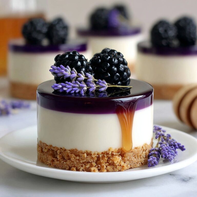 Mini Blackberry Cheesecakes with Lavender and Berry Glaze Recipe