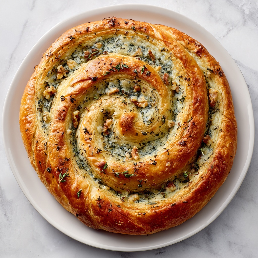 Blue Cheese Walnut Thyme Puff Pastry Twirl Recipe - Recipe Image