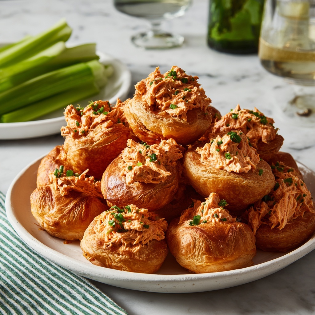 Buffalo Chicken Salad Pastry Puffs Recipe - Recipe Image