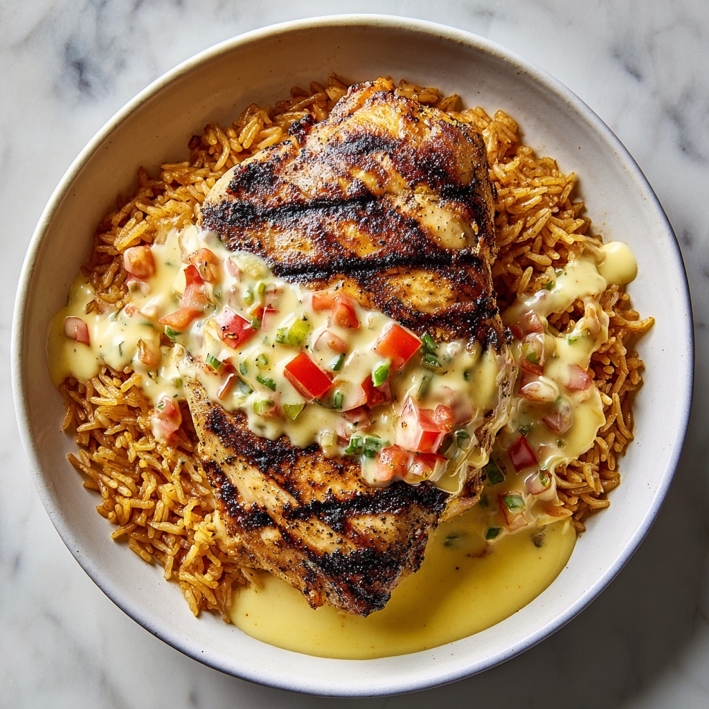 Queso Smothered Chicken with Southwest Orzo Recipe - Recipe Image