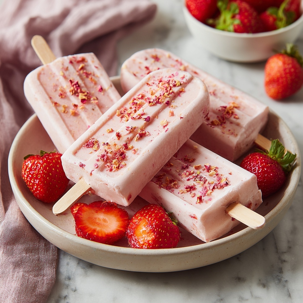 Vegan Strawberry Ice Cream Bars Recipe - Recipe Image