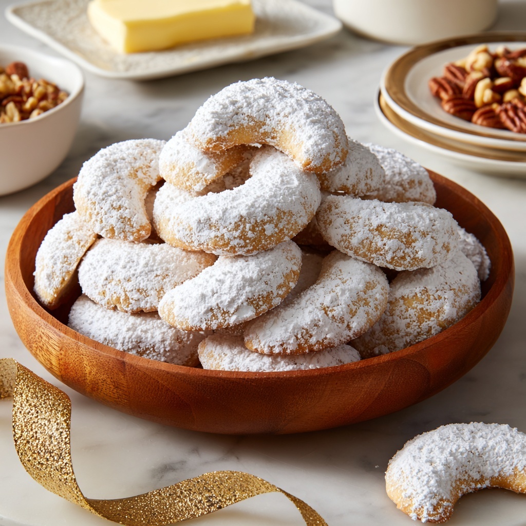 Vegan Vanilla Crescent Cookies Recipe - Recipe Image