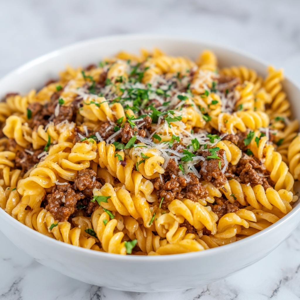 One-Pot Beef and Cheddar Ranch Pasta Recipe - Recipe Image