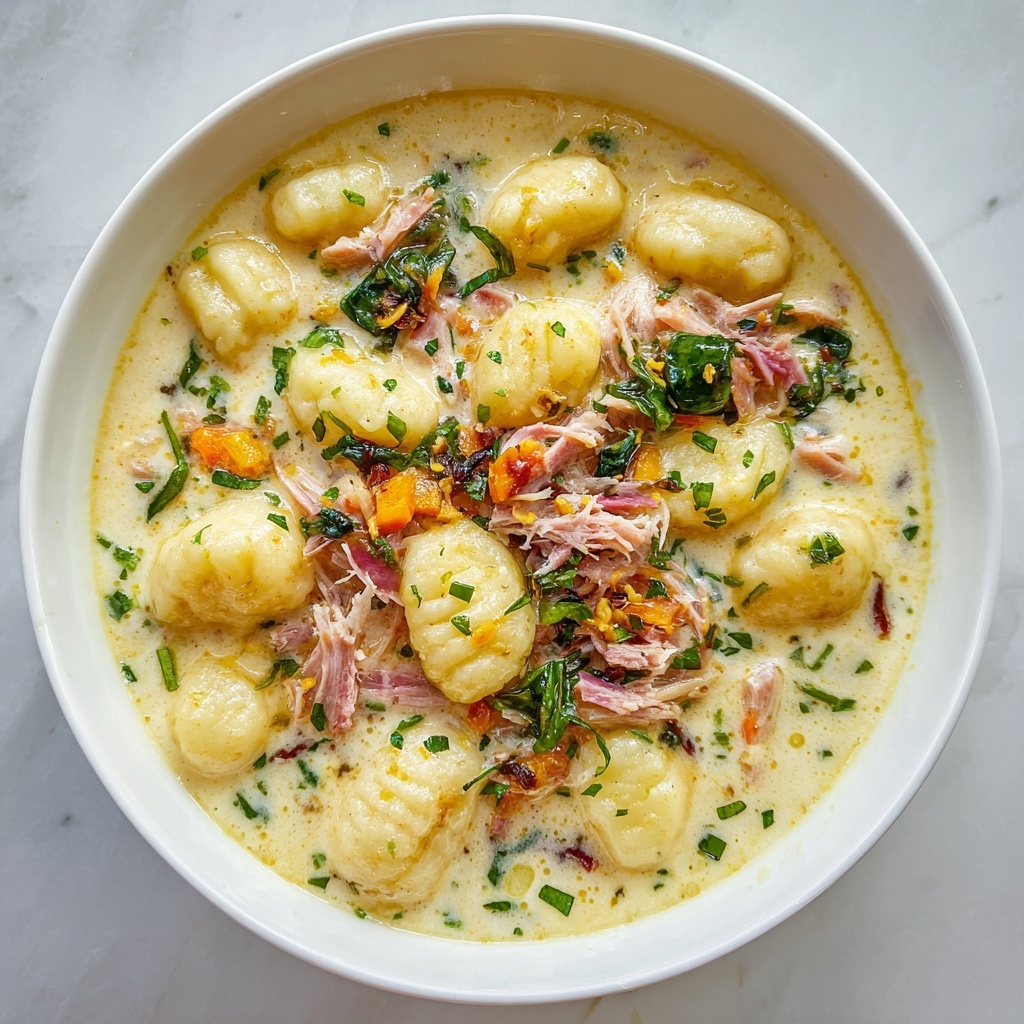 Creamy Garlic Chicken Gnocchi Soup Recipe - Recipe Image