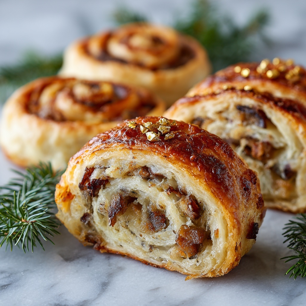 Easy Christmas Chicken Sausage Rolls with Cranberry and Sage Recipe - Recipe Image