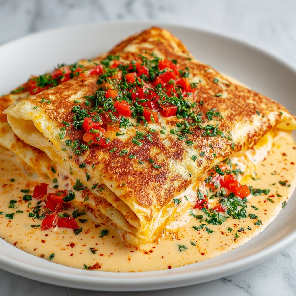 Boudin Chimichangas with Crawfish Cream Sauce Recipe - Recipe Image