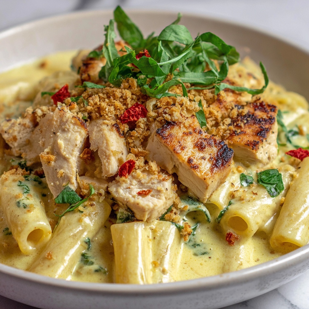 Creamy Crunchy Chicken Pasta Recipe - Recipe Image