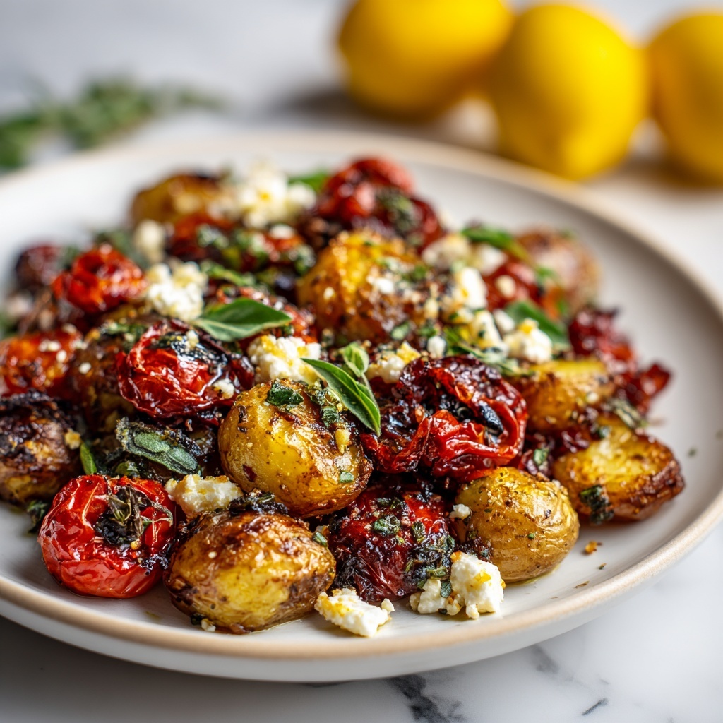 Baked Feta Potatoes: Crispy, Cheesy, and Herb-Infused Recipe - Recipe Image