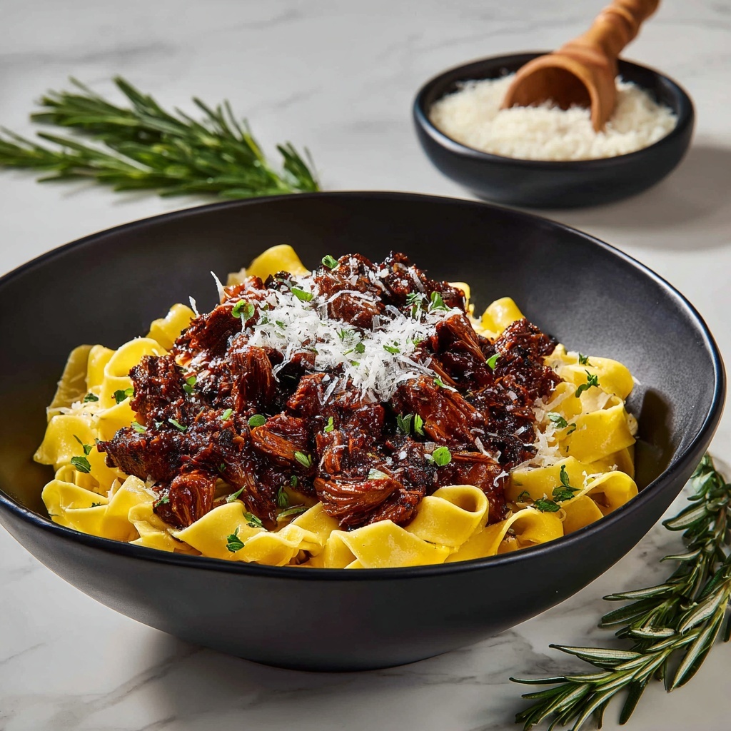 Short Rib Ragu with Pasta: Slow-Braised Tender Meat in Rich Tomato Sauce Recipe - Recipe Image