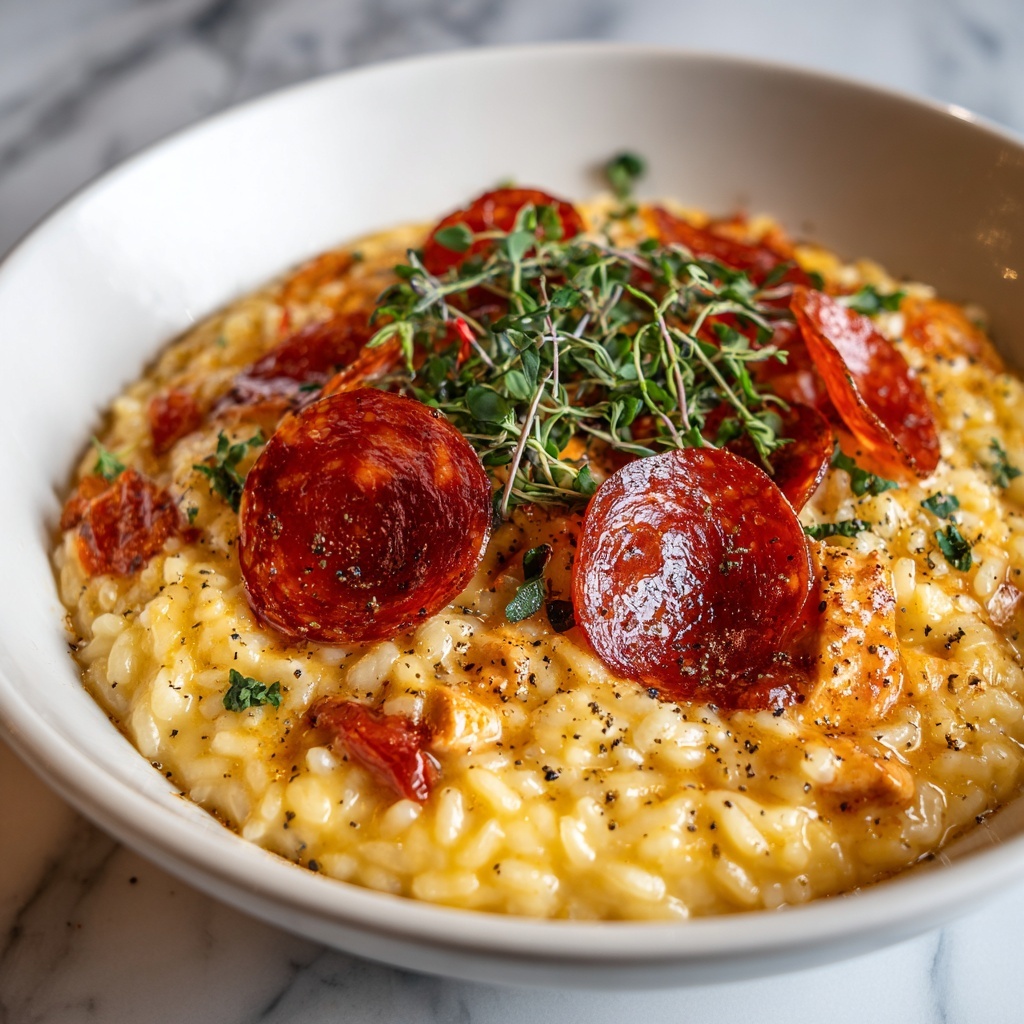 One Pot Chicken Risoni with Crispy Salami Recipe - Recipe Image