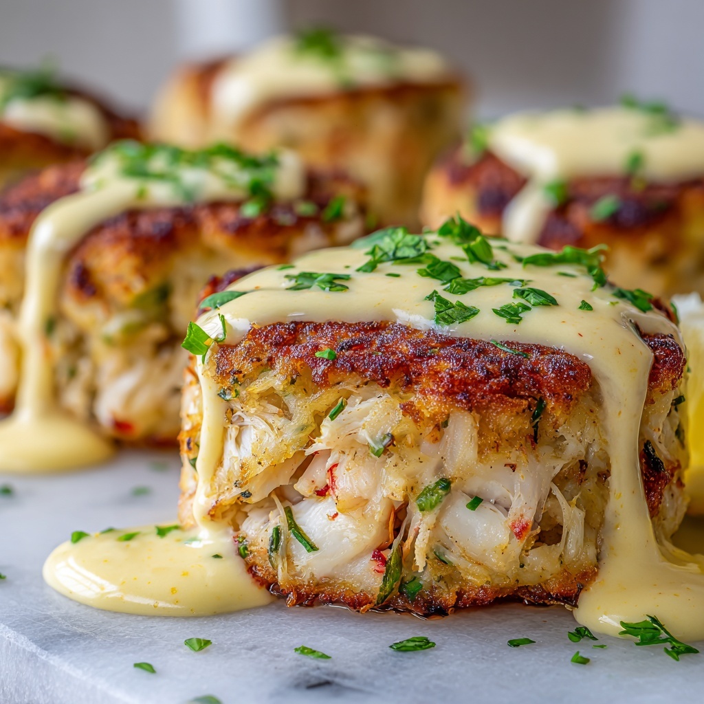 Cheddar Bay Crab Cakes with Lemon Butter Drizzle Recipe - Recipe Image