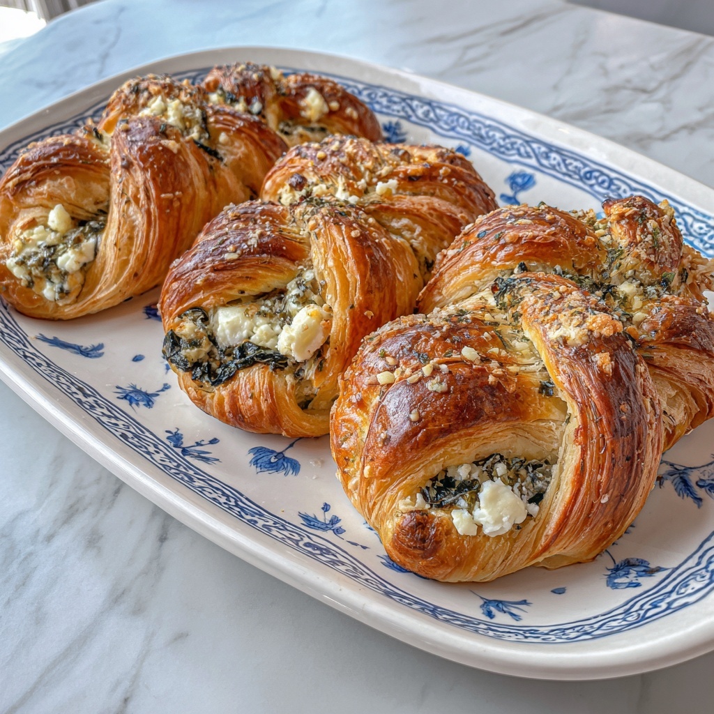 Spinach and Feta Puff Pastry Twists Recipe - Recipe Image