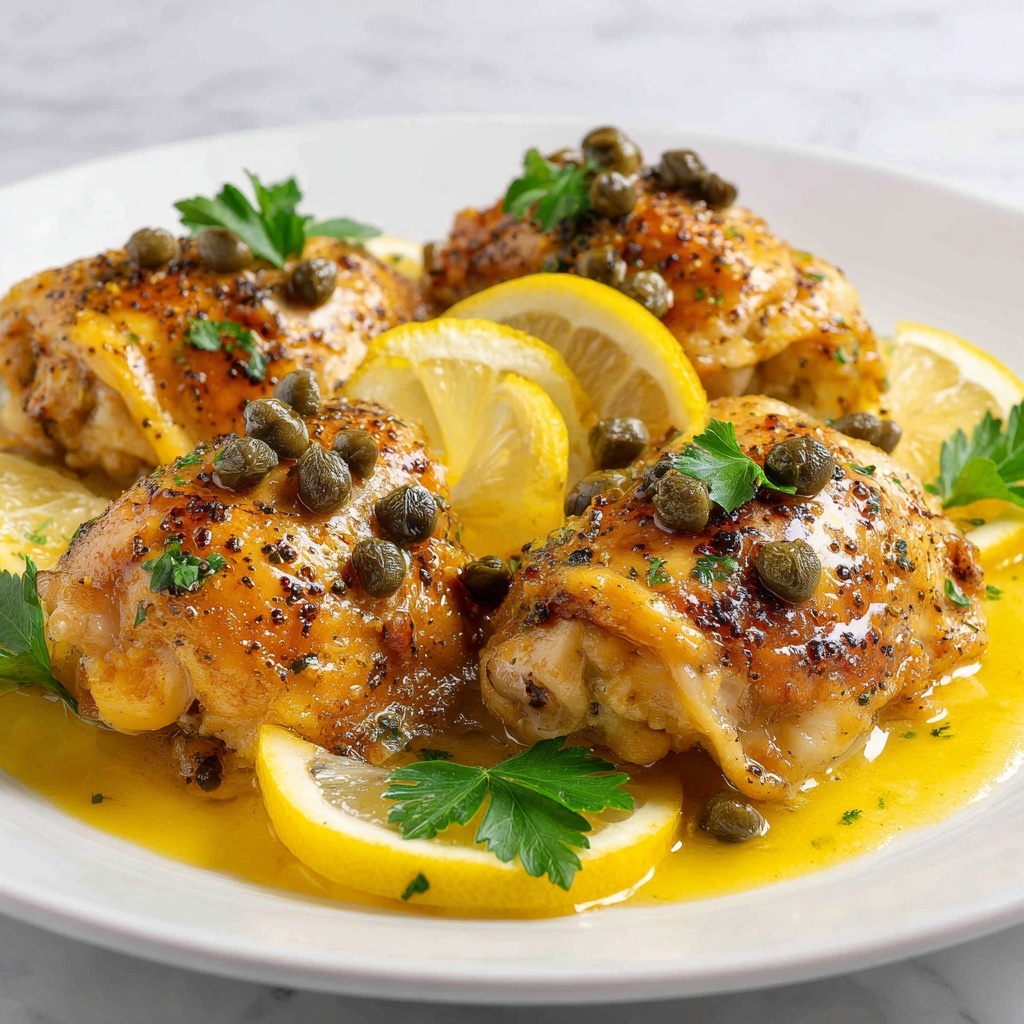 Slow Cooker Lemon Chicken with Capers and Garlic Recipe - Recipe Image