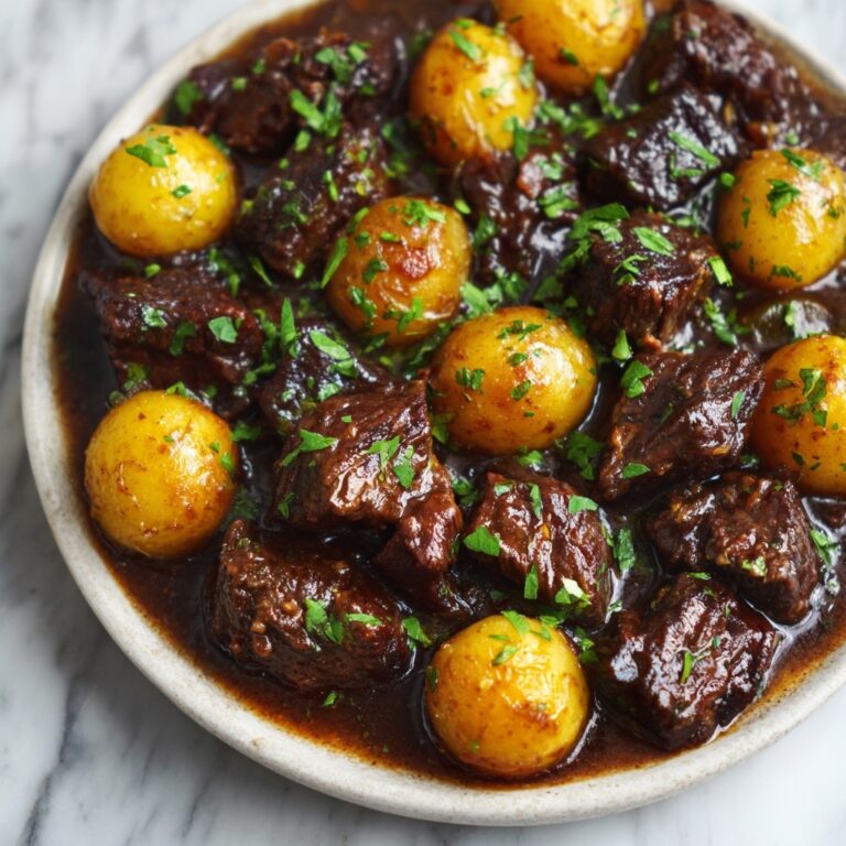 Slow Cooker Garlic Butter Beef Bites & Potatoes Recipe